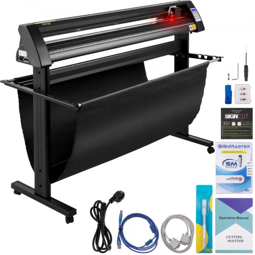 VEVOR Vinyl Snijplotter Vinylsnijder 1350mm Snijplotter Machine Led Vinyl Cutter Semi-automatisch Ingebouwd Optisch Oog Lasergeleiding Compatibel afbeelding