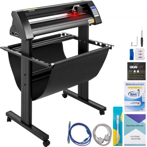 VEVOR Vinylsnijder Vinyl Cutter Vinyl Snijplotter Snijplotter Machine 870mm Led Gidslicht Signcut Software afbeelding