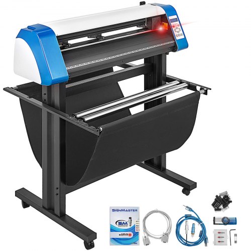 VEVOR vinylsnijmachine plottermachine, 87 cm vinylsnijder, halfautomatische doe-het-zelf vinylprintersnijmachine, handmatig positioneren van borden snijden met vloerstandaard Signmaster-software afbeelding