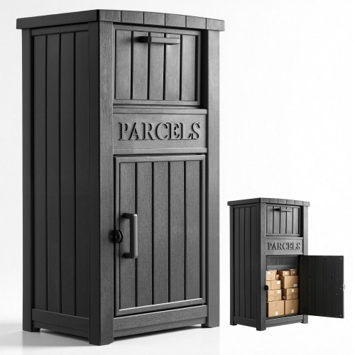 VEVOR Pakketbus met pakketvak, 615x473x1121 mm, pakketontvangst direct aan de deur, PP-materiaal, capaciteit voor 3-5 standaard bezorgpakketten, afsluitbaar en diefstalbestendig.