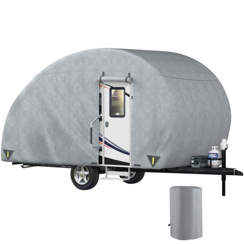 VEVOR Teardrop Luifel 569x183x229cm Auto SUV Luifel Tent 9,1kg Auto Onderdak Camping Tent van Niet-geweven met Geïntegreerde Ventilatieopeningen en Extra Lange Ritssluitingen, voor 5m Lengte Trailer