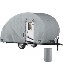 VEVOR Teardrop Luifel Grijs Auto SUV Luifel Tent 400x183x190 cm Auto Onderdak Camping Tent Gemaakt van Niet-geweven met Behoud bij Alle Weersomstandigheden zeer Geschikt voor 3,5 m Lengte Aanhanger