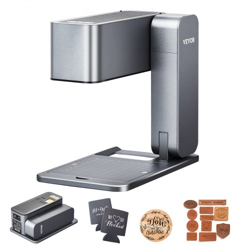 VEVOR Draagbare Lasergraveur 600 mm/s 5w Hoge Snelheid Draagbare Graveermachine 3,14'' X 3,14'' Graveergebied Compatibel Met Android, Ios En Windows Voor Metaal Enkele Blauwe Laser Hout Leer Acryl Vezel Sieraden Glas afbeelding