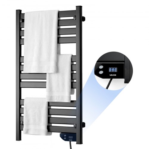 VEVOR elektrische badkamerradiator, 12 stangen, handdoekradiator, 550x1025 mm, handdoekdroger met oververhittingsbeveiliging, verwarmings- en droogfun