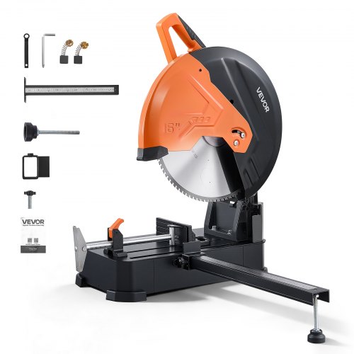 VEVOR Metaalzaag, Verstekzaag, 406,4 mm zaagblad, 3 kW motor, voor het zagen van metaal, instelbare hoek van -45° tot 45°, droog zagen, met versterkte zaagbladbescherming en schaalverdeling