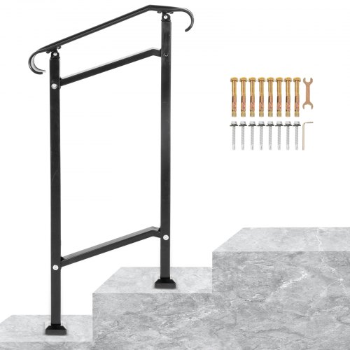 VEVOR Balustrade Trap Trapleuning Railing Trap Leuning Smeedijzeren Leuning Rail Rambarde 1-2 Stappen Verstelbaar 18,5 cm Hoek 0-30,9