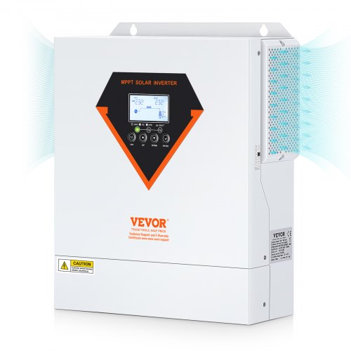 VEVOR 2-in-1 hybride zonne-omvormer 3500 W zonne-omvormer 7000 VA zuivere sinusgolf MPPT LCD-scherm 3 oplaadmodi (opladen op zonne-energie, opladen via elektriciteitsnet, hybride opladen) en 4 uitgangsmodi (UTL, SOL, SBU, SUB)