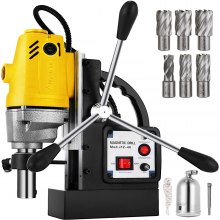MD40 Magnetic Drill Press with 7PC 1" HSS Cutte Kit 2700LBS Magnet Force Precise 1100W