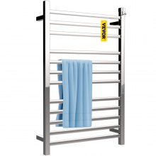 VEVOR Elektrisch Handdoekdroogrek 135 W Elektrische Handdoekverwarmer 12 Staven Verwarmde Handdoek van Roestvrij Staal met Stabiele Verwarming, 2 Standen Verwarmingsregeling en Max. 5 KG Laadvermogen