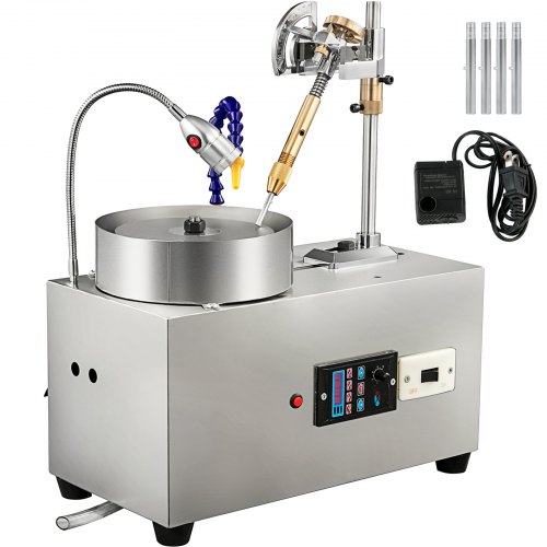 VEVOR Gem Faceting Machine Lapidaire Sieraden Polijstmachine Voor Gem Snelheid 2800 RPM, 180W Gem Facetten Machine, Gem Snijmachine met Mechanische Handvat, Rock Slijpen Polijstmachine Voor Gem Jade afbeelding