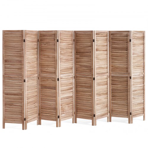 VEVOR scheidingswand scheidingsscherm houtkleur 8-delig opvouwbaar 325cm ruimtescheiding afbeelding