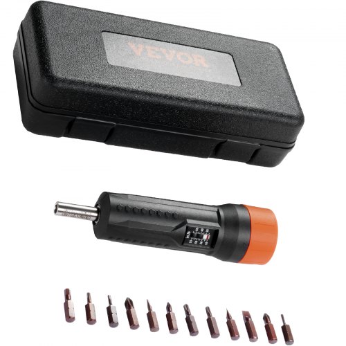 VEVOR 1/4-inch momentschroevendraaiersleutelset, koppelbereik 1,13-7,91 Nm, momentschroevendraaier in stappen van 1 in-lb, schroevendraaierboorset met kijkvenster