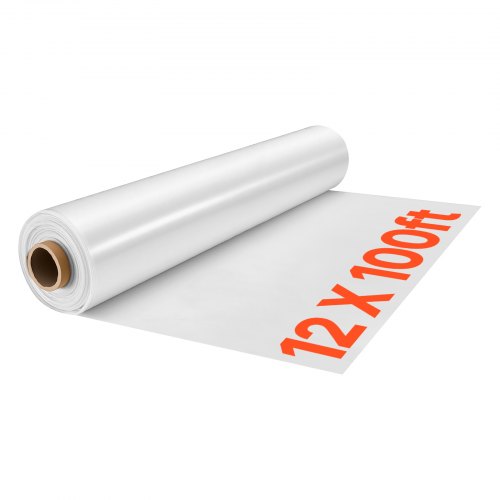 VEVOR kasfolie 3,7 x 30,5 m, polyethyleenfolie 0,143–0,152 mm, tunnelfolie, voor landbouw, tuinbouw en buitenplanten, water-, zon-, vorst-, wind- en stofbestendig, lichtdoorlatend, per meter verkocht.
