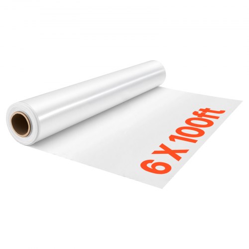 VEVOR kasfolie 1,8 x 30,5 m, polyethyleenfolie 0,143–0,152 mm, tunnelfolie, voor landbouw, tuinbouw en buitenplanten, water-, zon-, vorst-, wind- en stofbestendig, lichtdoorlatend, per meter verkocht