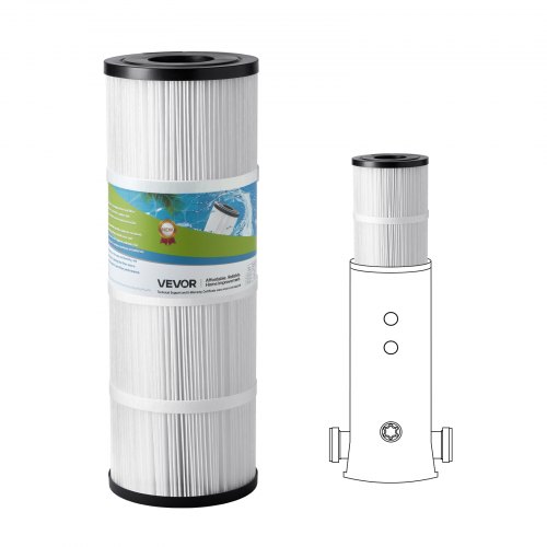 VEVOR zwembadfilterpatroon, vervangingsfilter van 4,6 m², compatibel met Hayward C500, CX500-RE, Pleatco, veilig voor kinderen en huisdieren, drievoud