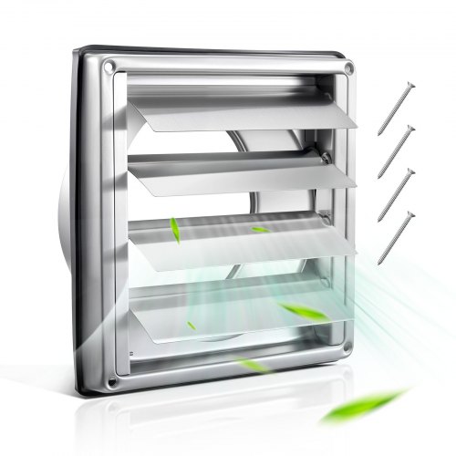 VEVOR 1x Externe afsluitklep RVS ventilatieroosterlamellen 189x189x80mm afbeelding