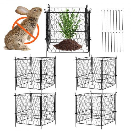 VEVOR set van 5 plantenbescherming plantenkooi tuindraad 340x340x315mm metaal afbeelding