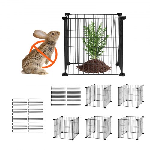 VEVOR set van 5 plantenbeschermingen tegen dieren 390x390x365mm metalen plantenkooi afbeelding