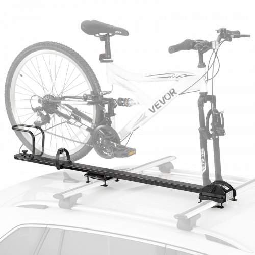 VEVOR rechtopstaande dakfietsendrager voor 1 fiets, aluminiumlegering Q235 staal, voor korte ritten, autoritten, mountainbiketochten en kampeertrips m