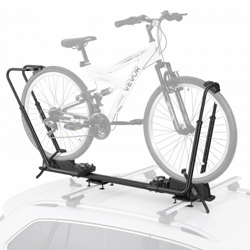 VEVOR rechtopstaande dakfietsendrager voor 1 fiets, dubbele armdrager, opvouwbaar, 20 kg draagvermogen, aluminiumlegering, Q235 staal, met frameloze m