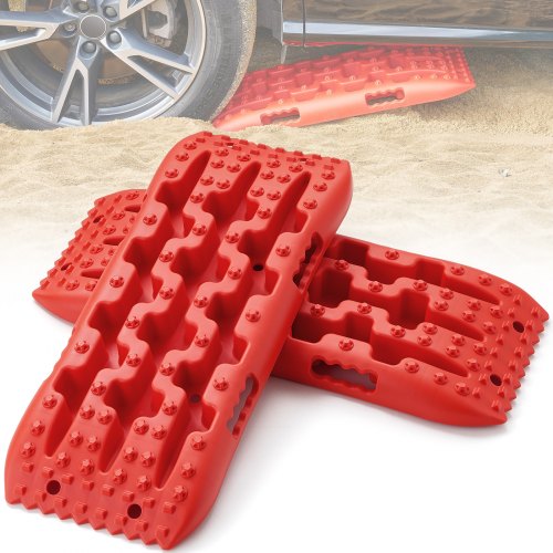 VEVOR 2 stuks tractieborden tractietape PP modder sneeuwzand kort rood afbeelding