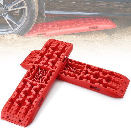 VEVOR 2 stuks tractieborden tractietape PP modder sneeuwzand lang rood afbeelding