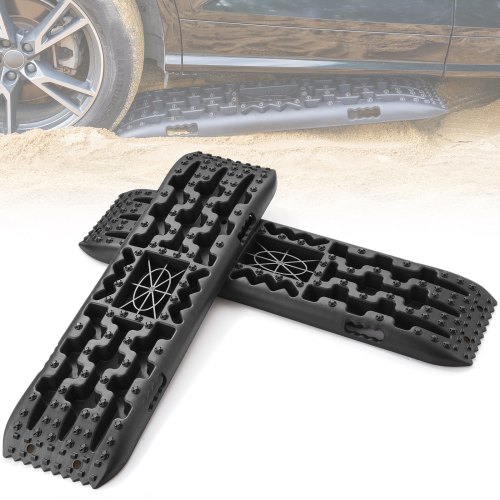 VEVOR 2 stuks tractieborden tractietape PP modder sneeuw zand lang zwart afbeelding