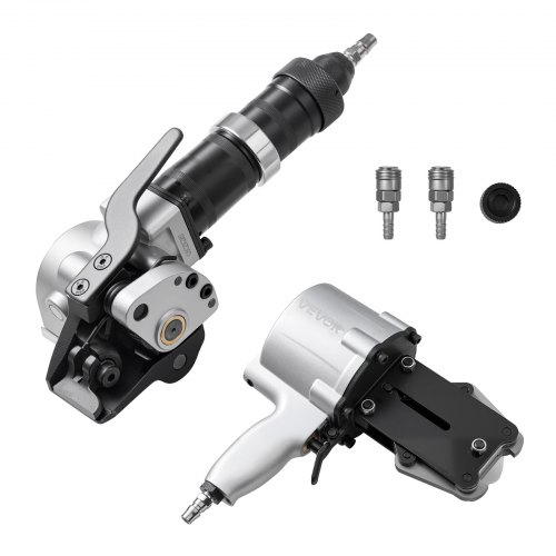 VEVOR pneumatische omsnoeringsmachine, 8500N spankracht, gereedschap voor het omsnoeren van metaal, spanner en snijder/sealer voor 19 mm brede metaalbanden, splitbalenpers voor verpakking
