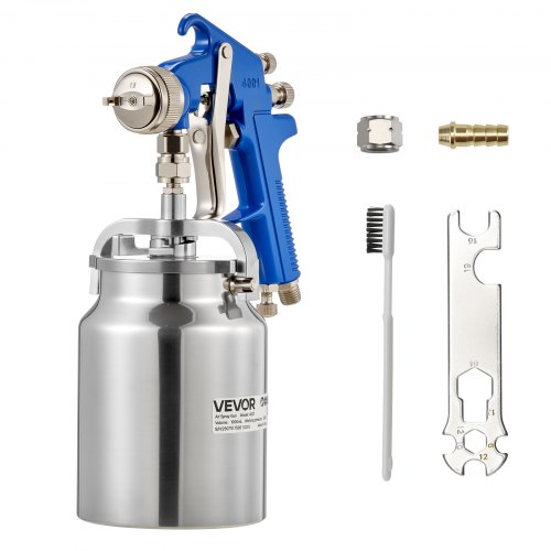 VEVOR Siphon verfspuitpistool, spuitpistool met hoge verneveling, 1000cc verfspuitset met 1,8 mm spuitmond, instelbare stroomsnelheid en luchtvolume v