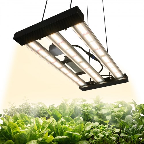 VEVOR LED-plantenlamp, dimbaar, 200 W, volledig spectrum 400-740 nm, 3000 K - 6500 K, voor kweektenten (60 x 60 cm) met traploze dimming, seriekoppeli