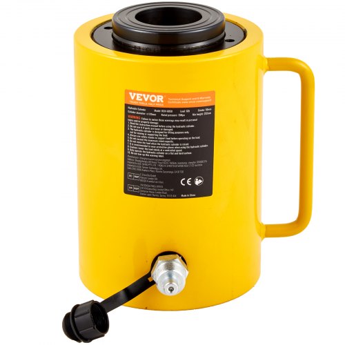 VEVOR 60T 2" hydraulische cilinder Jack holle enkelwerkende hydraulische cilinder 50 mm hydraulische hefcilinder voor Rigger-fabrikanten (60T 2" hol) afbeelding