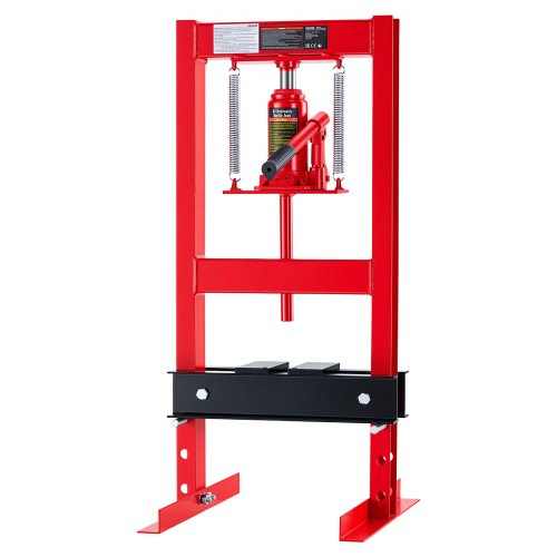 VEVOR hydraulische werkplaatspers 6 t H-frame van rood koolstofstaal, 4 hoogte-instellingen 50–230 mm, hydraulische pers met beweegbare persplaat en a