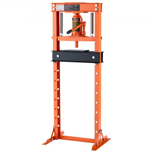 VEVOR hydraulische werkplaatspers 12 t H-frame van koolstofstaal, 8 hoogte-instellingen 23–655 mm, hydraulische pers met overdrukventiel en ergonomisc