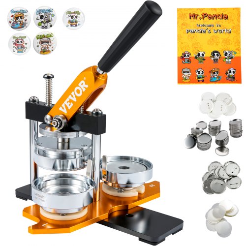 VEVOR Knopenmachine Button Machine Knop Maken Machine Badges Doe-het-zelf Badge Pers 75mm 100 St afbeelding