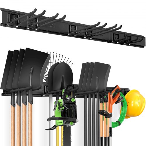 VEVOR apparaathouder 1222 x 102 x 300 mm gereedschapshouder 137 kg garage apparaathaak gereedschapshouder koolstofstaal gereedschapsrek gereedschapsopslag bar gereedschapsorganizer wandhouder afbeelding