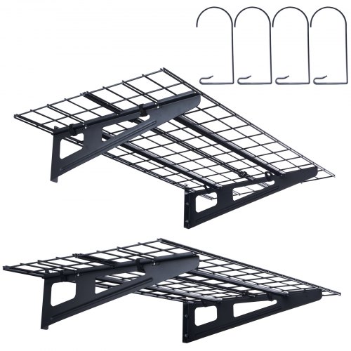 VEVOR set van 2 garageplanken 1220 x 620 x 200 mm gereedschapsopslag 113,4 per laag gereedschapshouder muur 122 x 61 cm plankruimte opbergplanken metalen plank gereedschapsorganizer wandplanken afbeelding