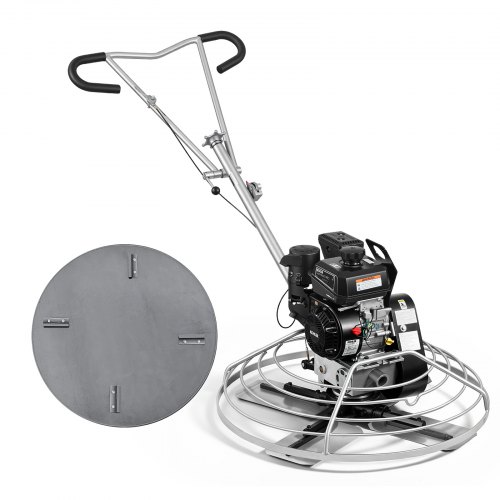 VEVOR Power Trowel betontroffel met Ø950mm troffelplaat en Ø887mm bladen, 7 pk 4-takt Kohler benzinemotor, 0-18° instelbare bladhoek, 60-125 tpm bladsnelheid, troffel voor het egaliseren van vloeren.
