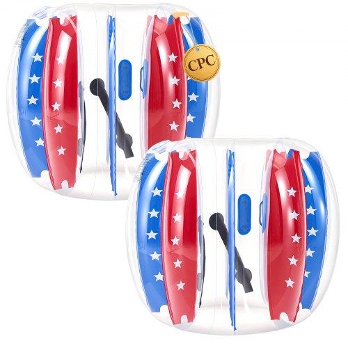 VEVOR 2 x Opblaasbare Bumper Sumo Ballen 1,2 m voor jongeren, Bumperbal voor tuin, camping, picknick en gazon, 0,5 mm PVC, hittegelaste handvatten en stevige schouderbanden, met sterrenpatroon