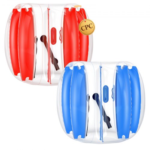VEVOR 2 x Opblaasbare Bumper Sumo Ballen 1,2 m voor jongeren, rood/blauw, voor tuin, camping, picknick, gazon en buitengebruik, 0,5 mm dik PVC, hittegelaste handvatten en stevige schouderbanden