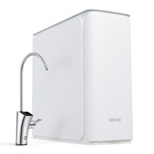 VEVOR omgekeerde osmose-systeem voor onder de gootsteen, 1000 GPD (gallons per dag), 8-traps waterfiltertank, voor huishoudelijk gebruik, 2:1 verhouding gezuiverd water/afvalwater, pH 7,5-8,5, slimme roestvrijstalen kraan met TDS-weergave, filtervervangin