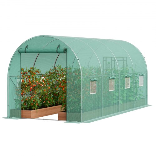 VEVOR kas tunnelkas koudframe tomatenhuis 445x194x192cm groen afbeelding