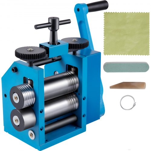 VEVOR Handmatige Combinatie Walsmachine 3"/76 mm Juwelier Koudwalsen van Metaal Walserij Met afbeelding