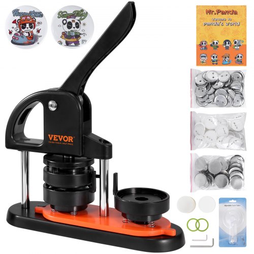 VEVOR knopenmachine knopenmaker machine 58 mm 100 stuks Badgeponsmachine, knopenpers, DIY badgepersmachine knopenbadgemaker voor gepersonaliseerde badges inclusief magisch boek en cirkelsnijder afbeelding