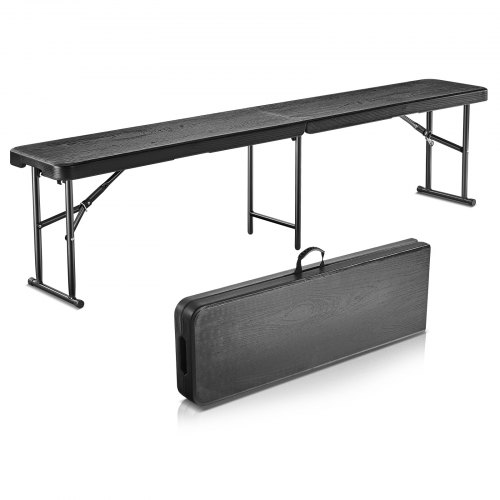 VEVOR Vouwbank Bierbank Tuinbank Campingbank Opvouwbaar Camping 183cm Zwart afbeelding