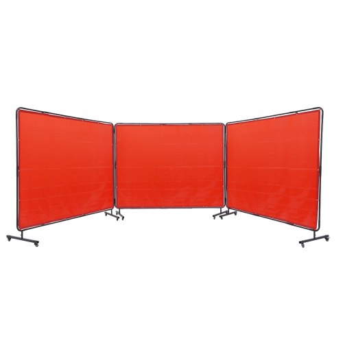 VEVOR Lasscherm met frame, 6' x 8' 3-delige lasschermen, vlamvertragend vinyl lasscherm op 12 zwenkwielen (6 vergrendelbaar), verplaatsbaar en professioneel voor werkplaats, Ro