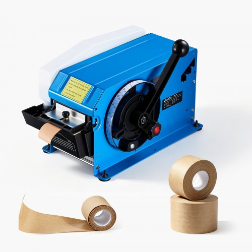 VEVOR watergeactiveerde tapedispenser met snijlengte van 10,2-101,6 cm, handmatige tapesnijder voor tape op waterbasis, verpakking en opslag, tapebreedte van 40-100 mm, met watertank van 1,3 kg en handhendel.