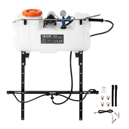 VEVOR ATV-sproeier voor quads, 60 liter druksproeier met 12V-pomp, voor ATV's, UTV's, tractoren, debiet van 1,9 GPM, instelbare druk 0-72 PSI, met mes