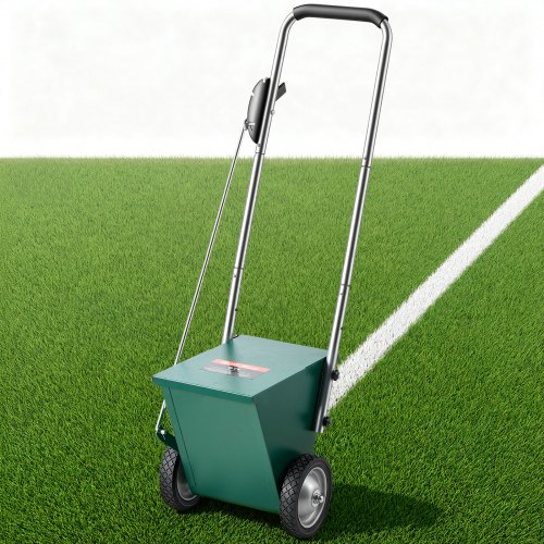 VEVOR Lijnmarkeerwagen, Droog, 11,3 kg Poedercapaciteit, Groen, voor Gazon, Veld & Sportveld, Stalen Constructie, Verstelbare Lijnbreedte 50-100 mm, Duidelijke & Uniforme Markering