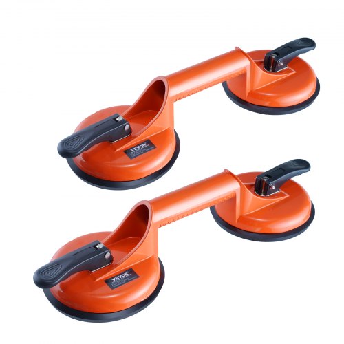 VEVOR zuignap gemaakt van NBR glasheffer φ119mm vacuümheffer draagvermogen 85-150kg glazen zuignap bedrijfstemperatuur -20-60℃ platenheffer vacuümzuignap met ergonomische aluminium handgreep afbeelding