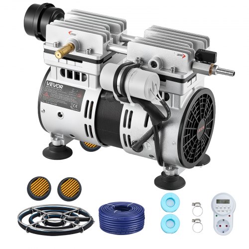 VEVOR vijverbeluchter, vijverbeluchtingspompset, 590W vijverbeluchtingssysteem, 1400 RPM, luchtcompressor voor zuurstofcirculatie met 360° nano-diffus